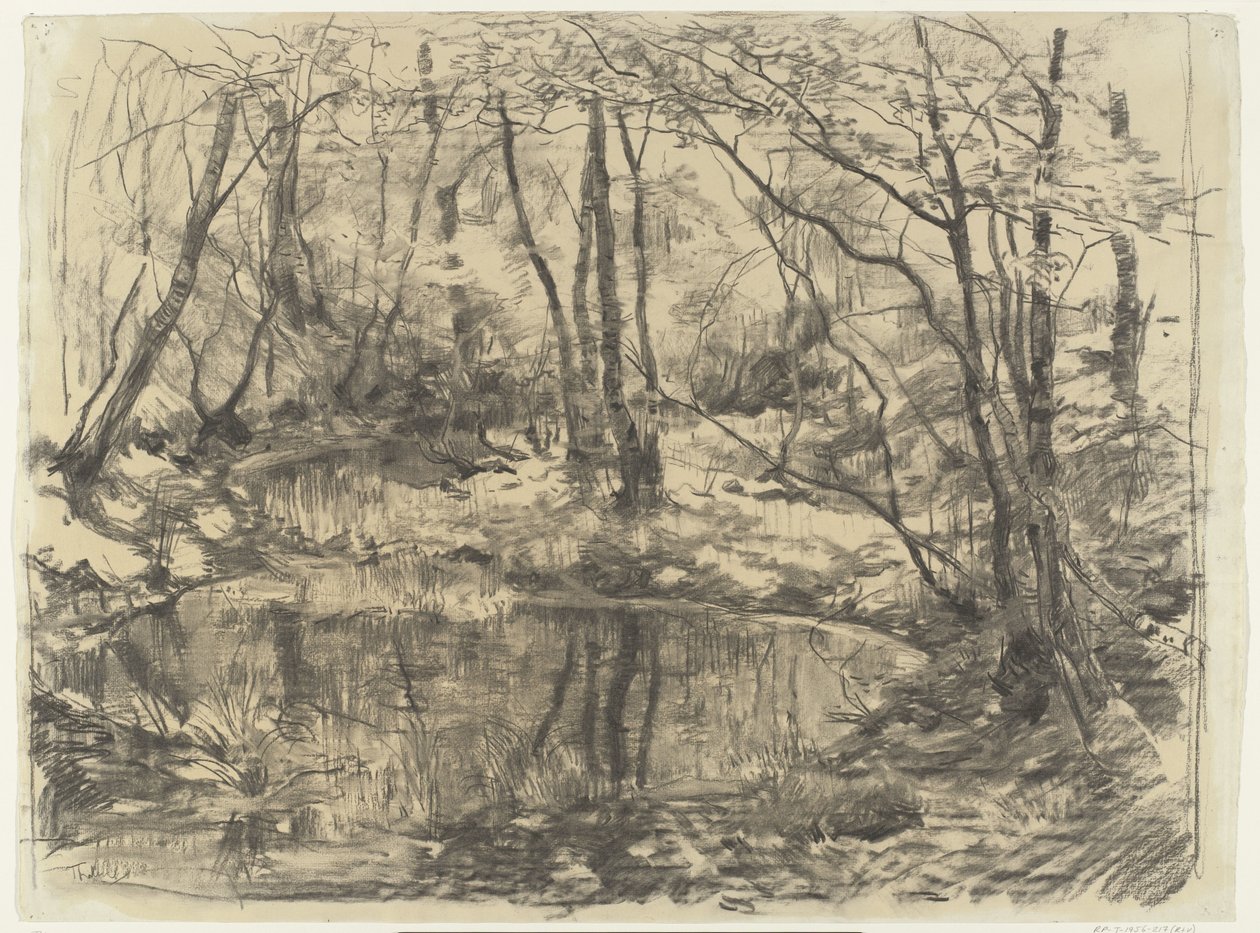 Ewijkshoeve üzerinde büyümüş gölet by Willem Bastiaan Tholen