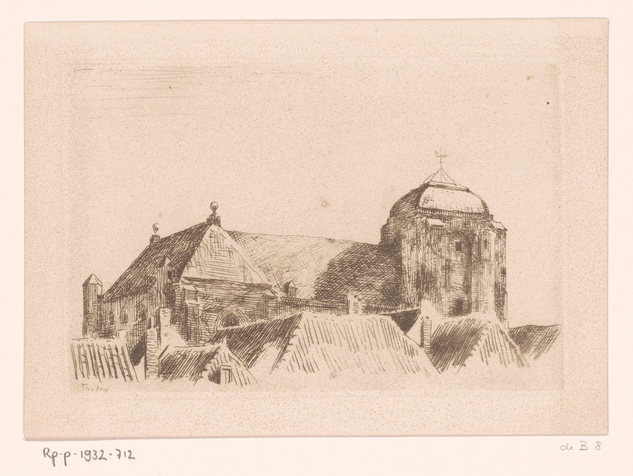 Grote Kerk'in görünümü, Veere Gemisinde kulede, Veere (orijinal başlık) by Willem Bastiaan Tholen
