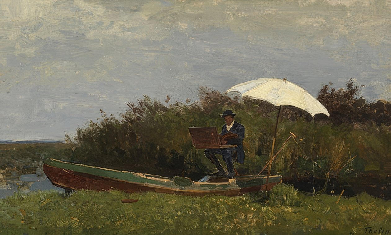 Paul Gabriel bir teknede çalışıyor. 1882 by Willem Bastiaan Tholen