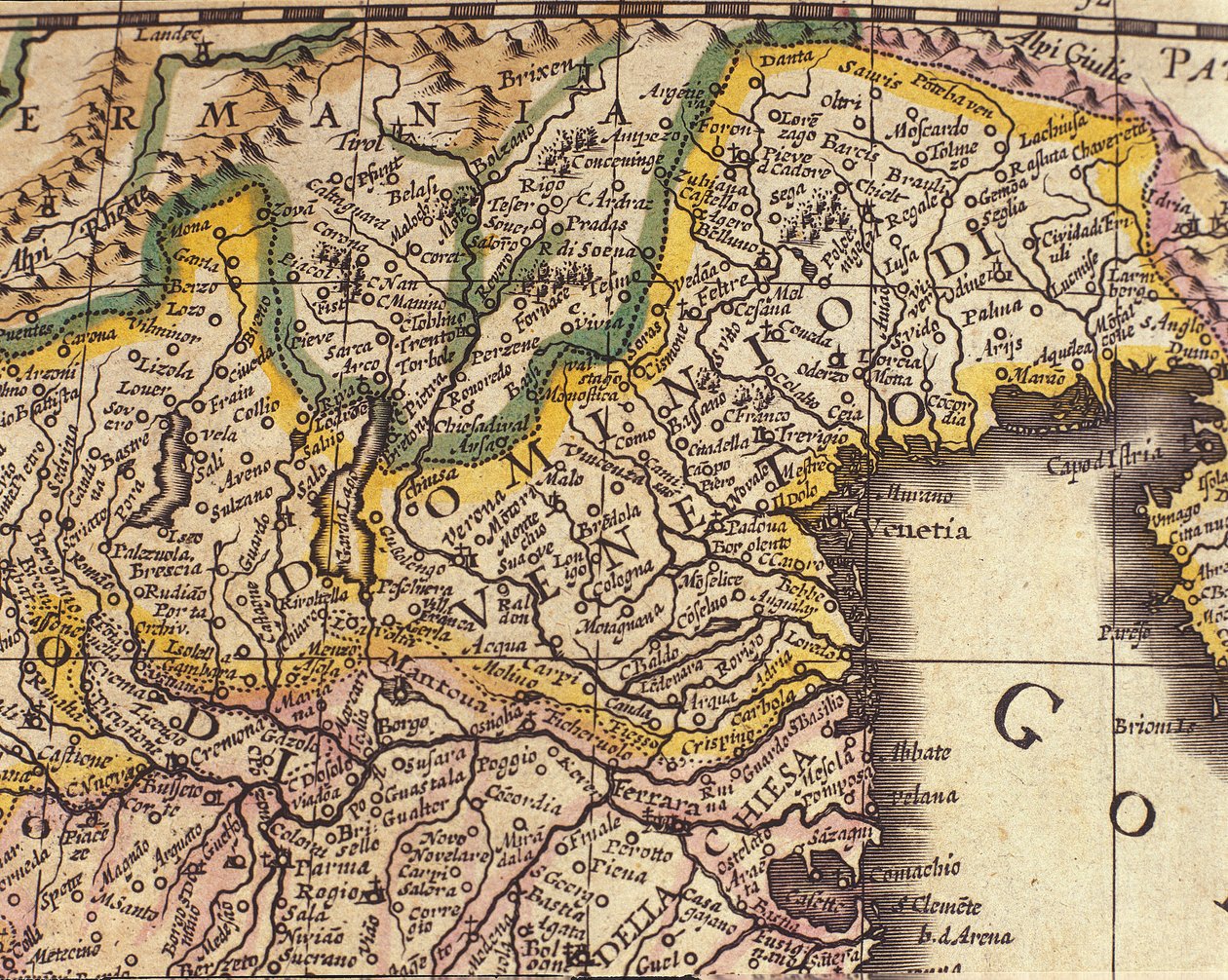 Carte de la bölge de la Venedik, İtalya. Atlas de William Blaeu (1571 - 1638) by Willem Blaeu