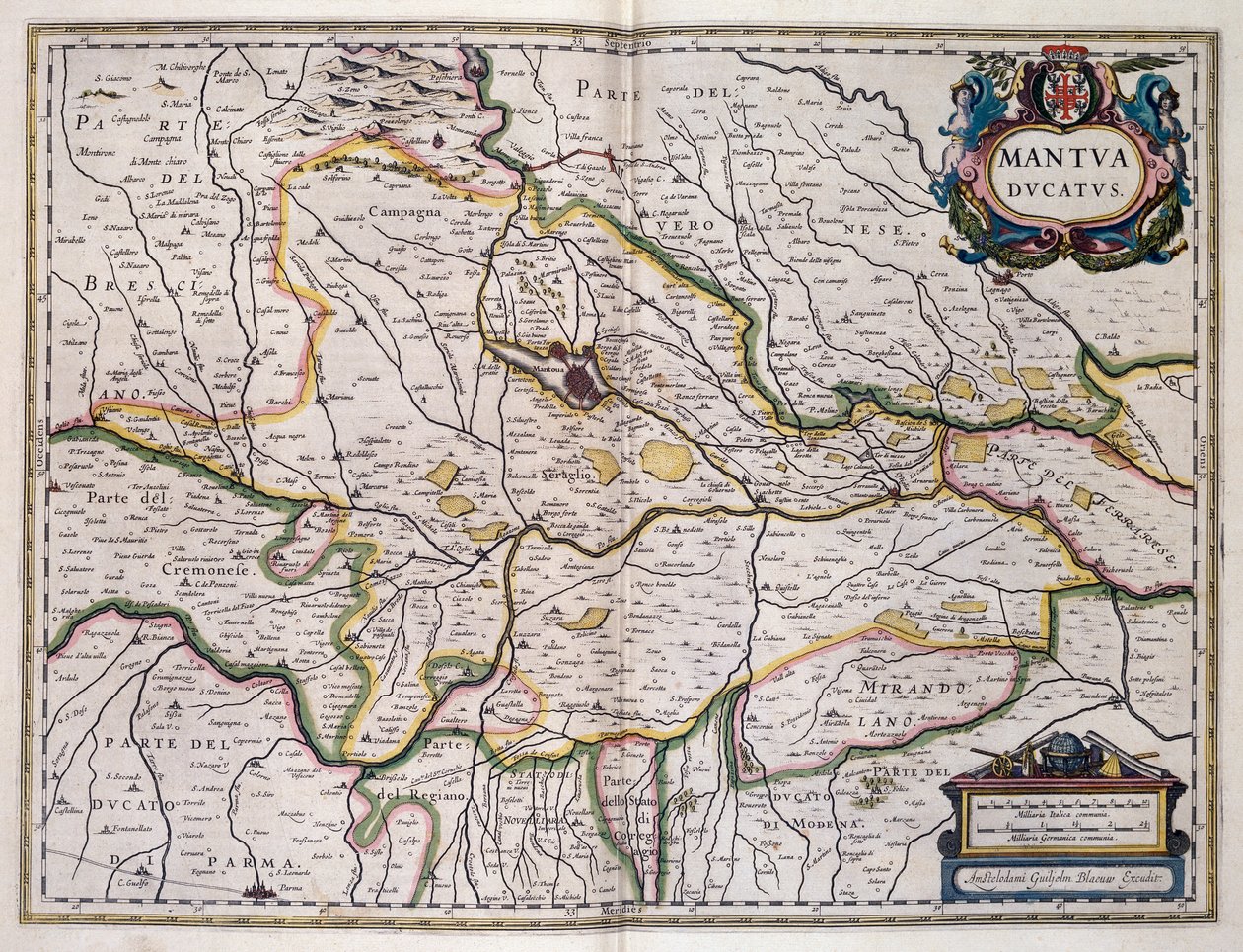 Mantua Dükalığı, harita Willem Blaeu (1571-1638), İtalya by Willem Blaeu