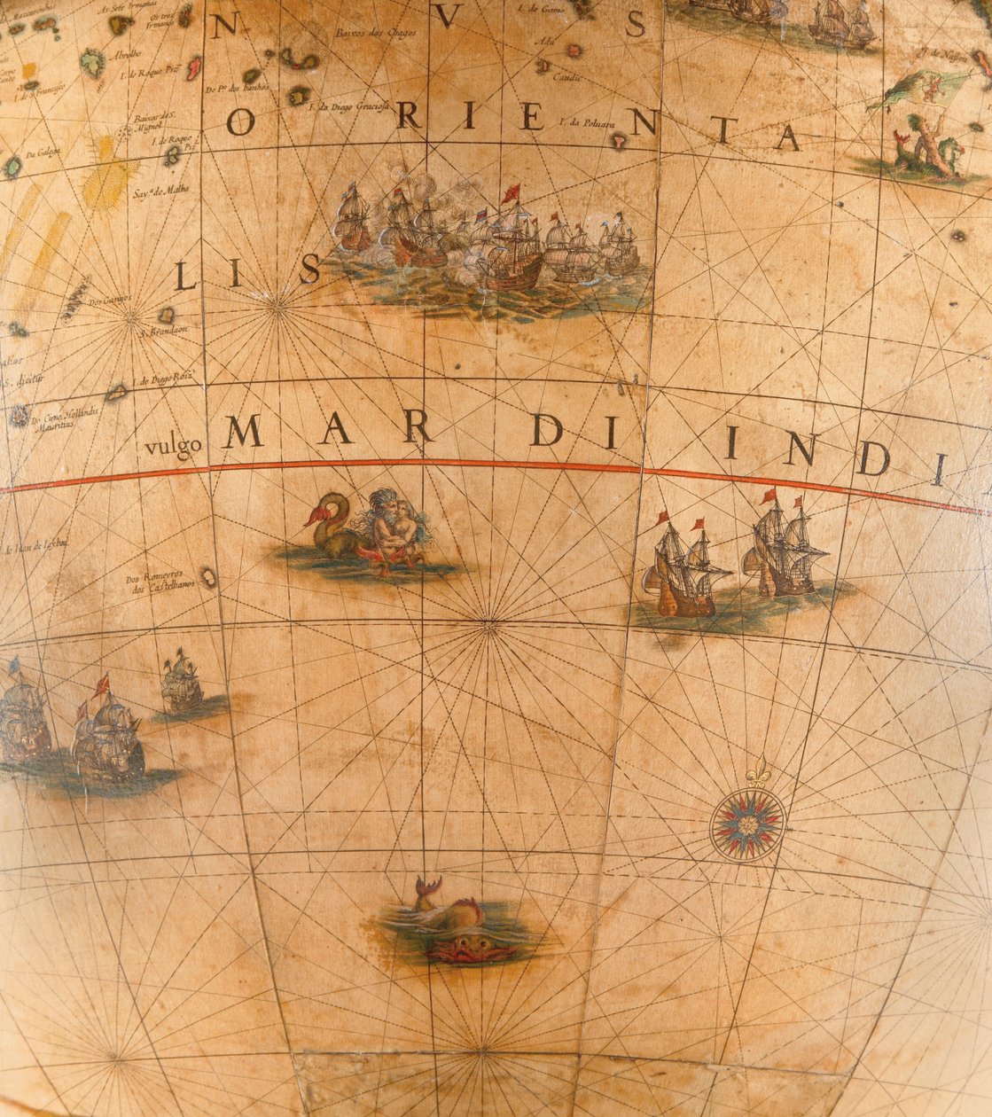 Büyük kütüphane küresi çifti, karasal 1645/48, c.1630'dan sonra göksel by Willem Blaeu