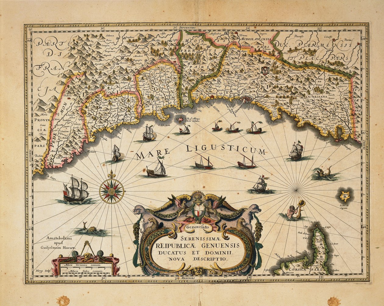 İtalyan Bölgelerinden Willem Blaeu Gravür tarafından Monferrato Dükalığı Haritası by Willem Blaeu