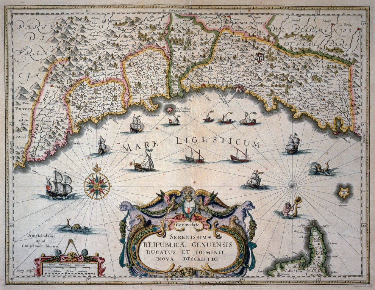 Cenova Cumhuriyeti, İtalya Haritası by Willem Blaeu