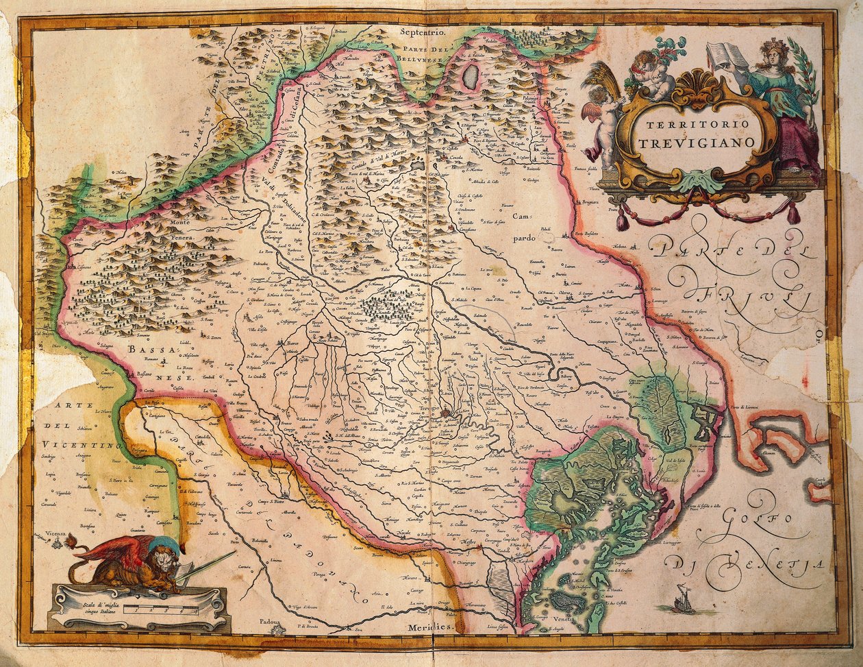 İtalya bölgeleri, Treviso bölgesi, Veneto bölgesi, İtalya, Willem Janszoon Blaeu by Willem Blaeu
