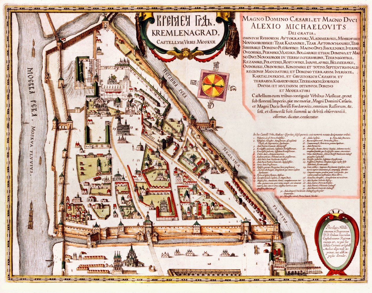 16. Yüzyıl Moskova Kremlin Haritası by Willem Blaeu