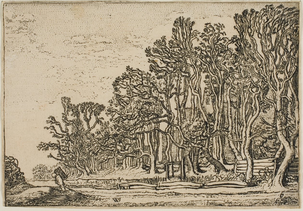 Tahta-Çitler ve Adam Rulman Ahşap ile Peyzaj by Willem Buytewech