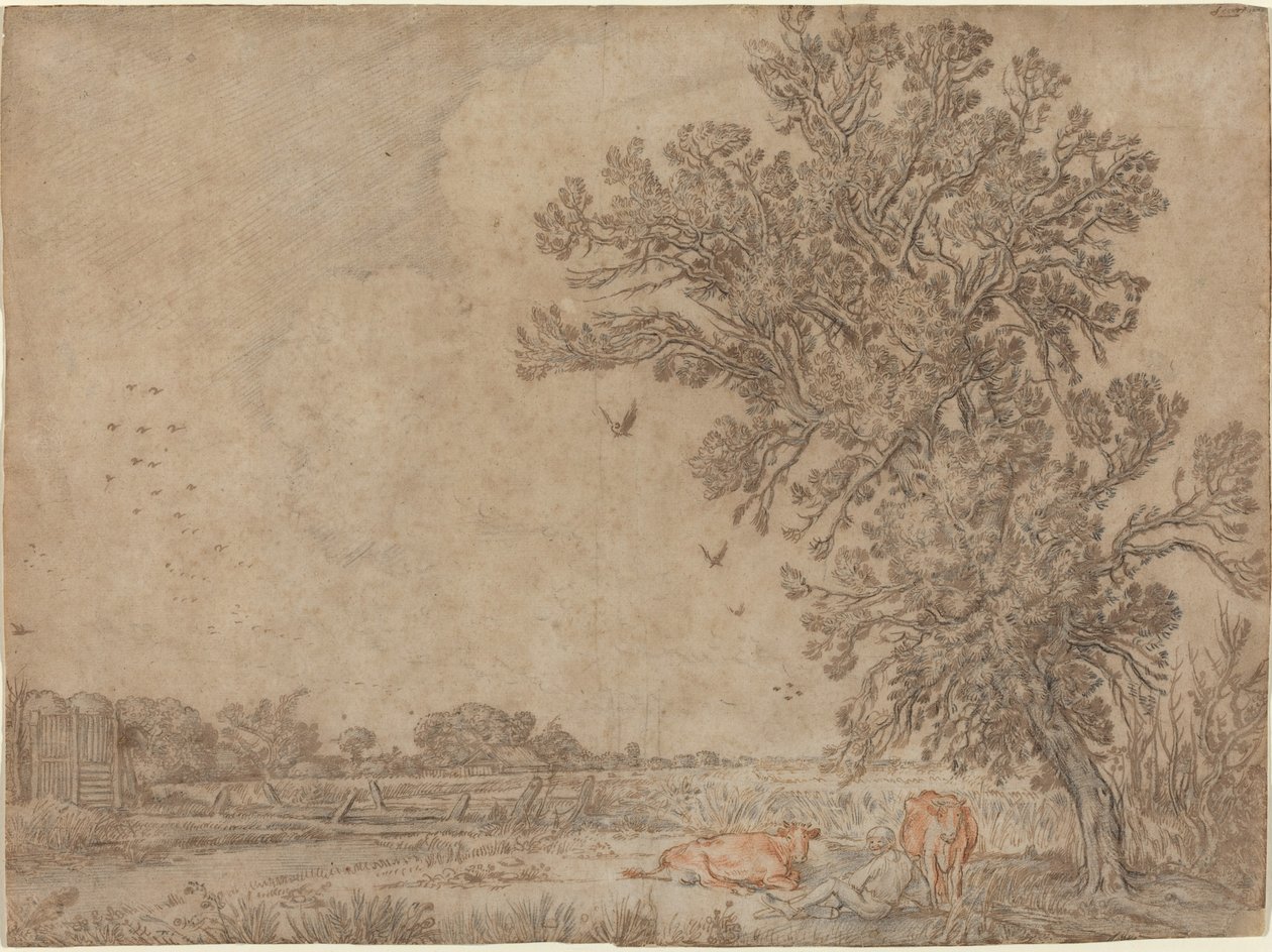 Çoban ve İnekler ile Çayır by Willem Buytewech