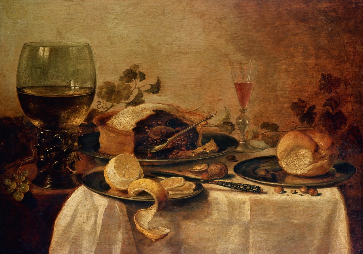 Meyveli Turta ile Natürmort, 1635 by Willem Claesz. Heda