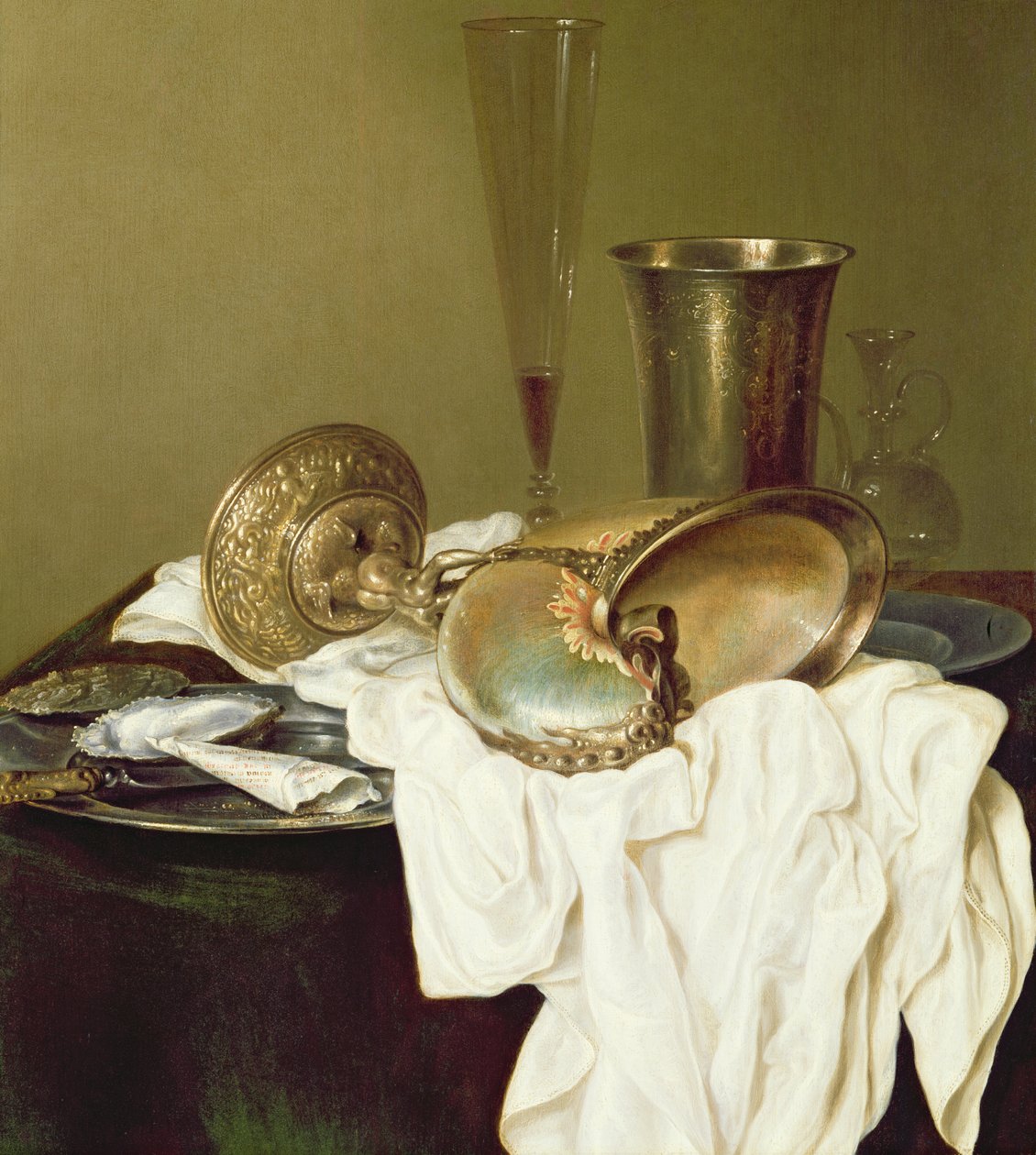 Nautilus Kupası ile Natürmort by Willem Claesz. Heda