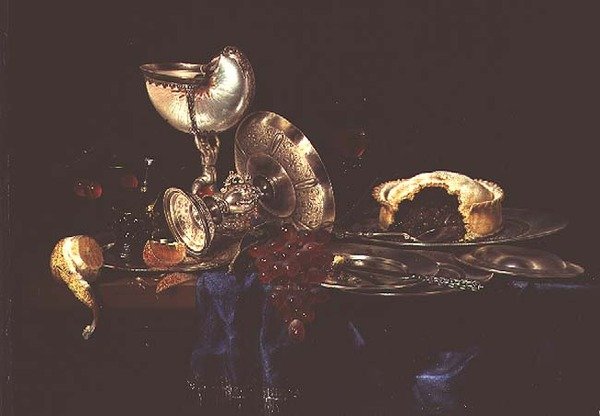 Kıymalı turta ve nautilus bardağı ile natürmort by Willem Claesz. Heda