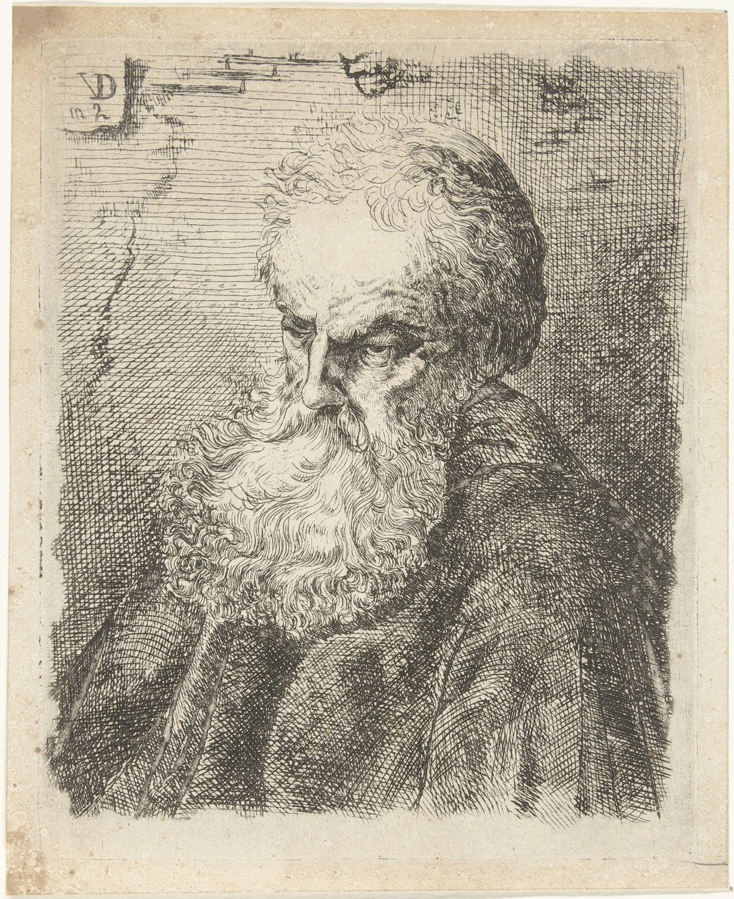Sakallı yaşlı bir adamın büstü by Willem Cornelis van Dijk