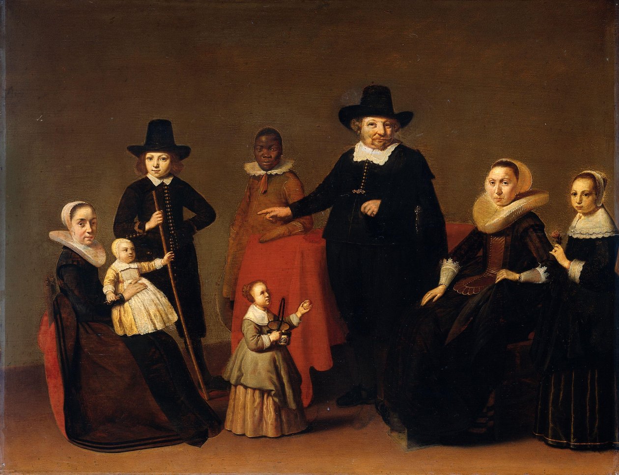 Siyah bir adamla aile grubu by Willem Cornelisz Duyster