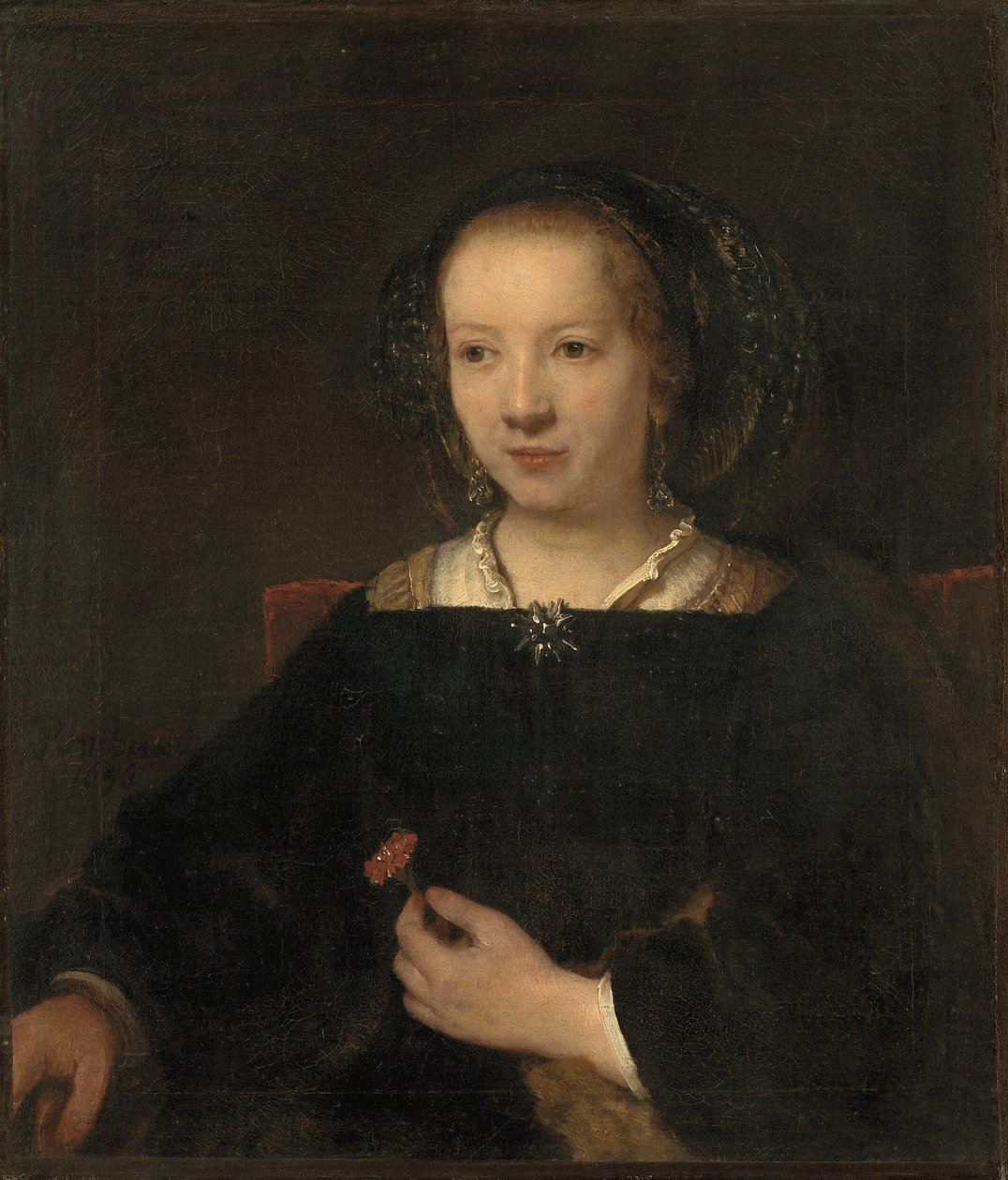Karanfil ile genç kadın by Willem Drost