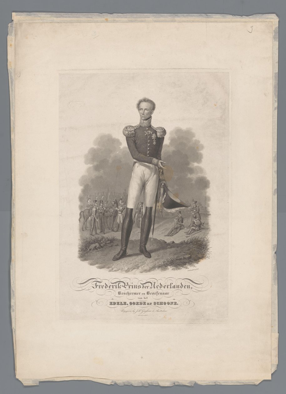 Frederik Hollanda Prensi, Soylu, İyi ve Güzel'in Koruyucusu ve Uygulayıcısı (nesne üzerindeki başlık) by Willem Hendrik Hoogkamer