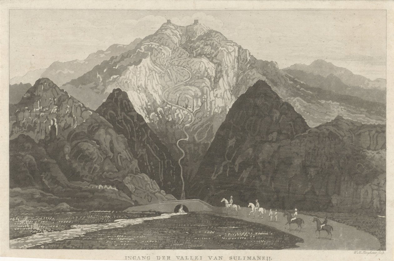 Dağ Gezginleri Sulimaneij vadisine giriş (nesne üzerindeki başlık) by Willem Hendrik Hoogkamer