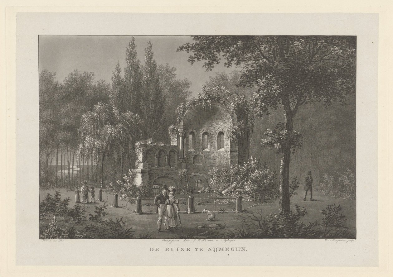 Nijmegen'deki St. Maarten Şapeli (Valkhof) Nijmegen'deki harabeler (nesne üzerindeki başlık) by Willem Hendrik Hoogkamer