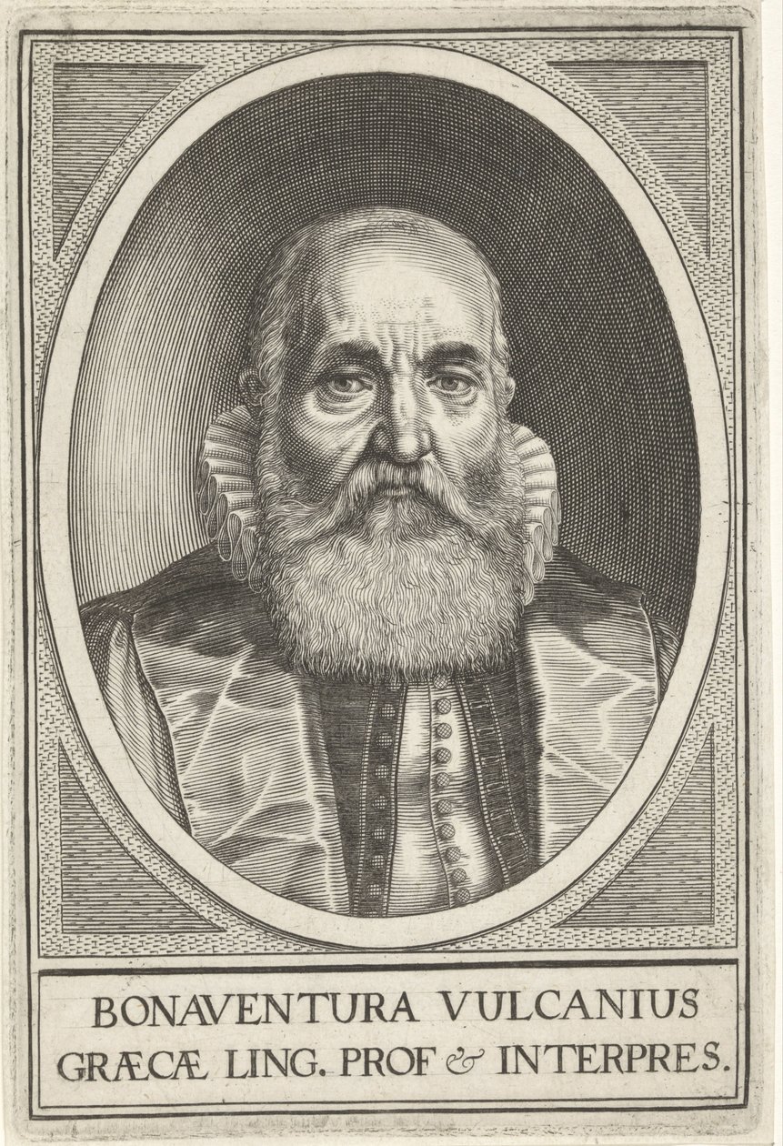 Portret van Bonaventura Vulcanius by Willem Isaacsz. van Swanenburg