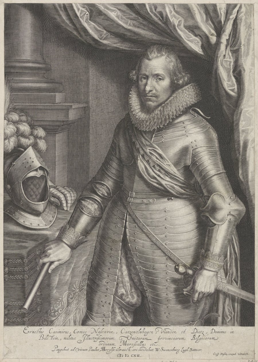 Nassau-Dietz Kontu Ernst Casimir'in Portresi by Willem Isaacsz. van Swanenburg