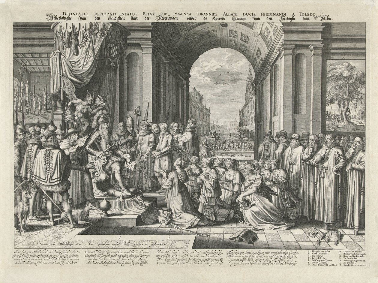Alba Tiranlığı, 1569 dolayları Delineatio deplorati durumu Belgy sub immensa tyrannide Albani ducis, Ferdinandi ve Toledo (nesne üzerindeki başlık) Hertoghe van Alba
