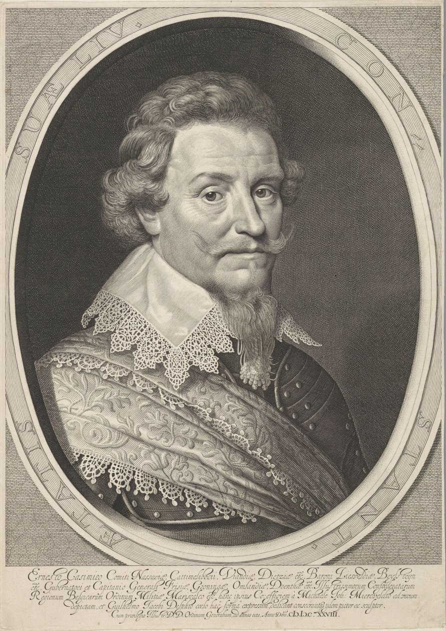 Nassau-Dietz Kontu Ernst Casimir'in Portresi by Willem Jacobsz Delff