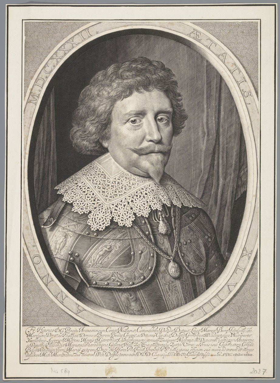 Orange Prensi Frederik Hendrik'in 48 yaşındaki portresi by Willem Jacobsz Delff
