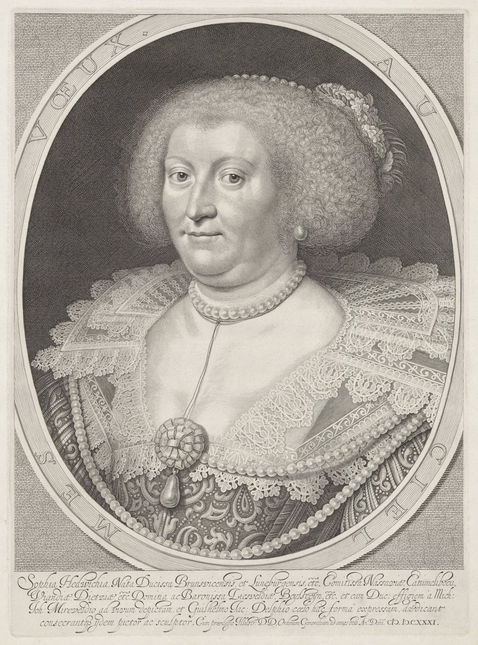 Brunswick-Wolfenbüttel'den Sophia Hedwig'in portresi by Willem Jacobsz Delff