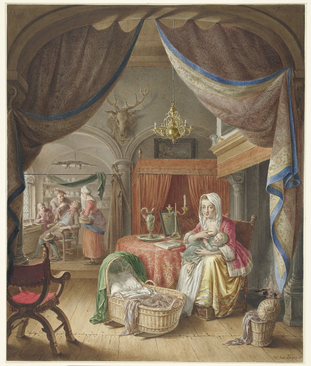 Çocuğu memede olan anne by Willem Joseph Laquy