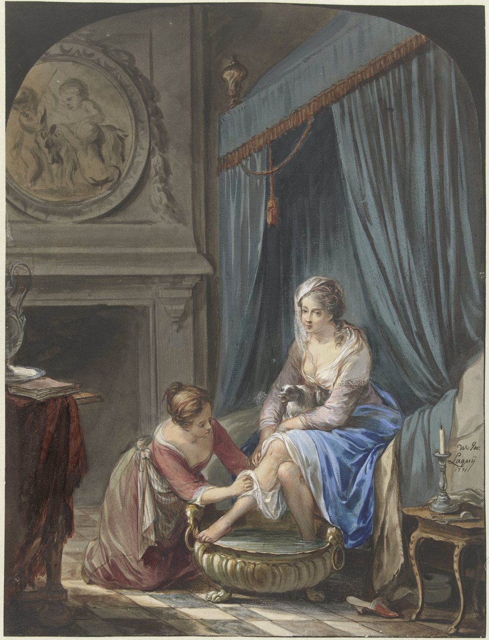 Genç bir kadının tuvaleti by Willem Joseph Laquy