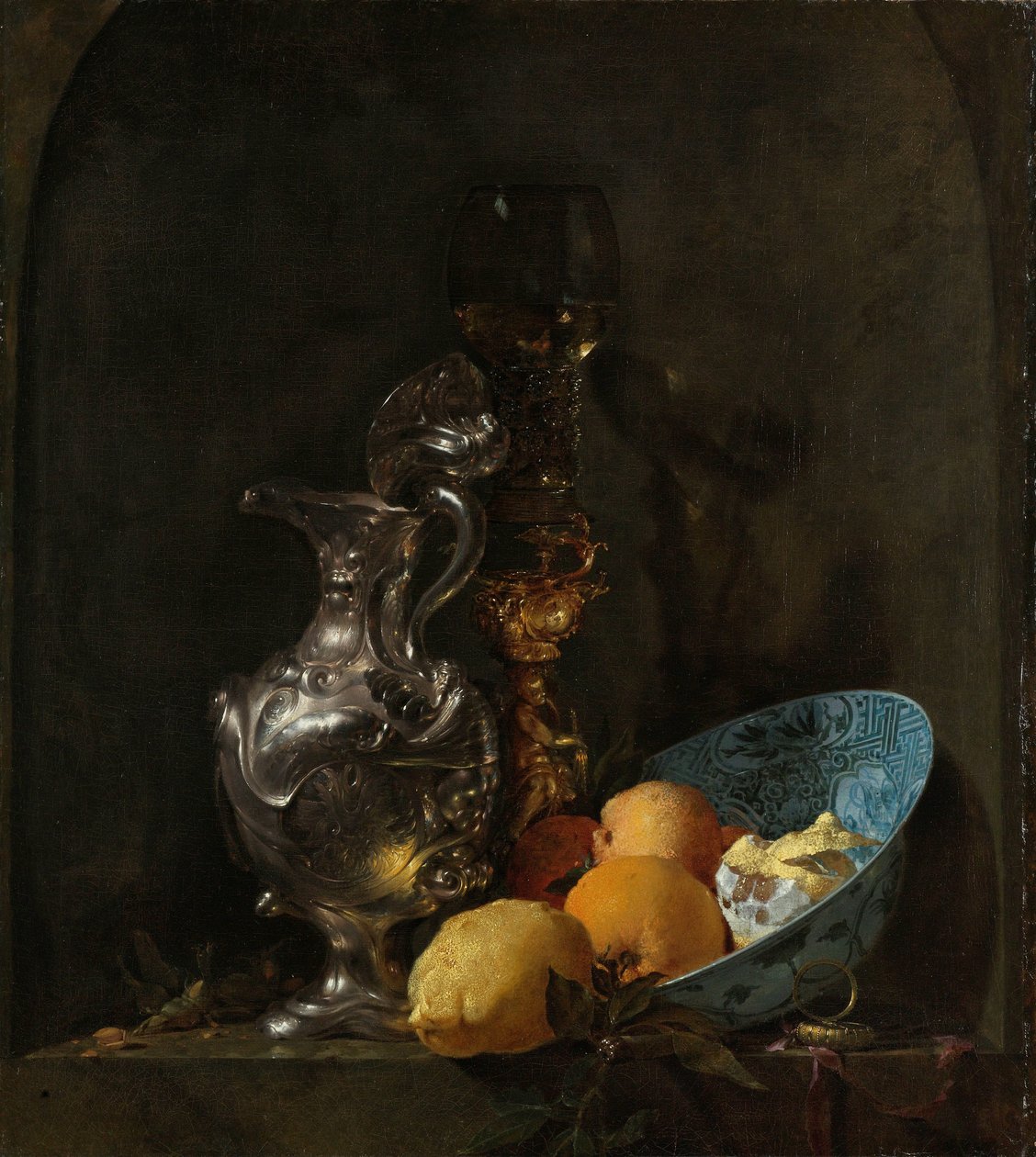 Gümüş Sürahi ve Porselen Kase ile Natürmort Gümüş Sürahi ile Natürmort by Willem Kalf