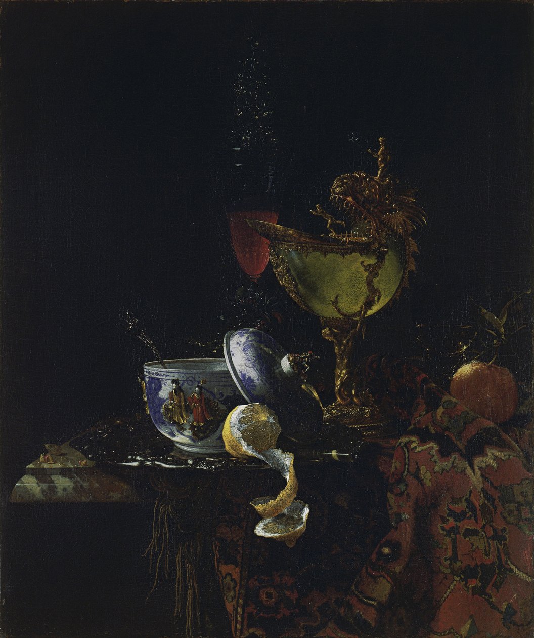 Nautilus Kupası ile natürmort by Willem Kalf
