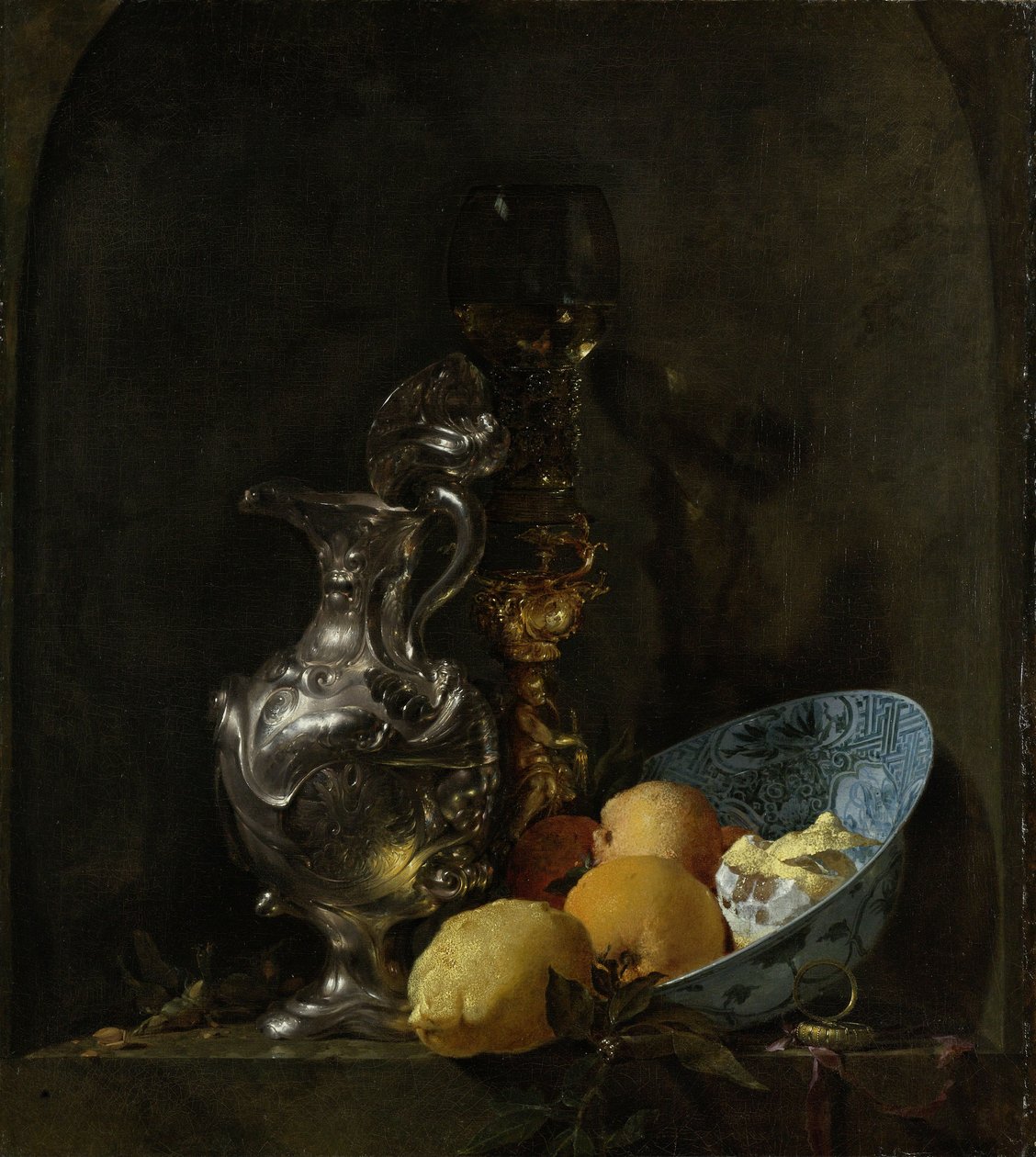 Gümüş ibrik ile natürmort by Willem Kalf