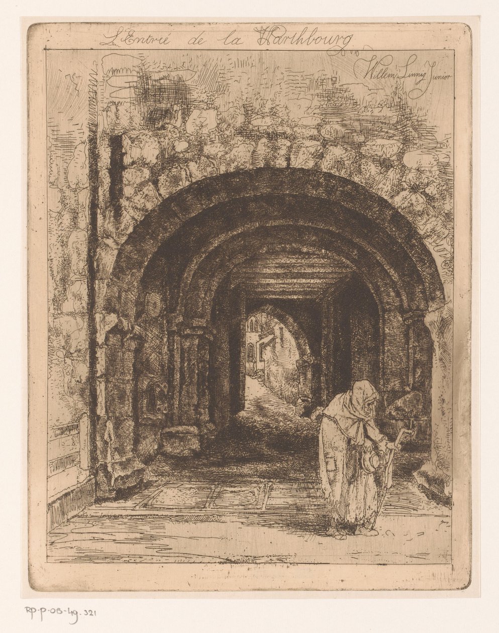 Eisenach L'entrée de la Warthbourg'daki Wartburg'un giriş kapısı (nesnedeki başlık) by Willem Linnig (II)