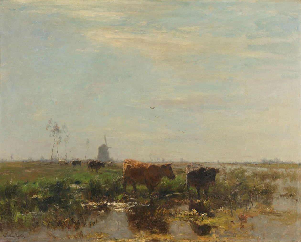 Su kenarında inekler ile çayır Su yanında inekler ile çayır by Willem Maris