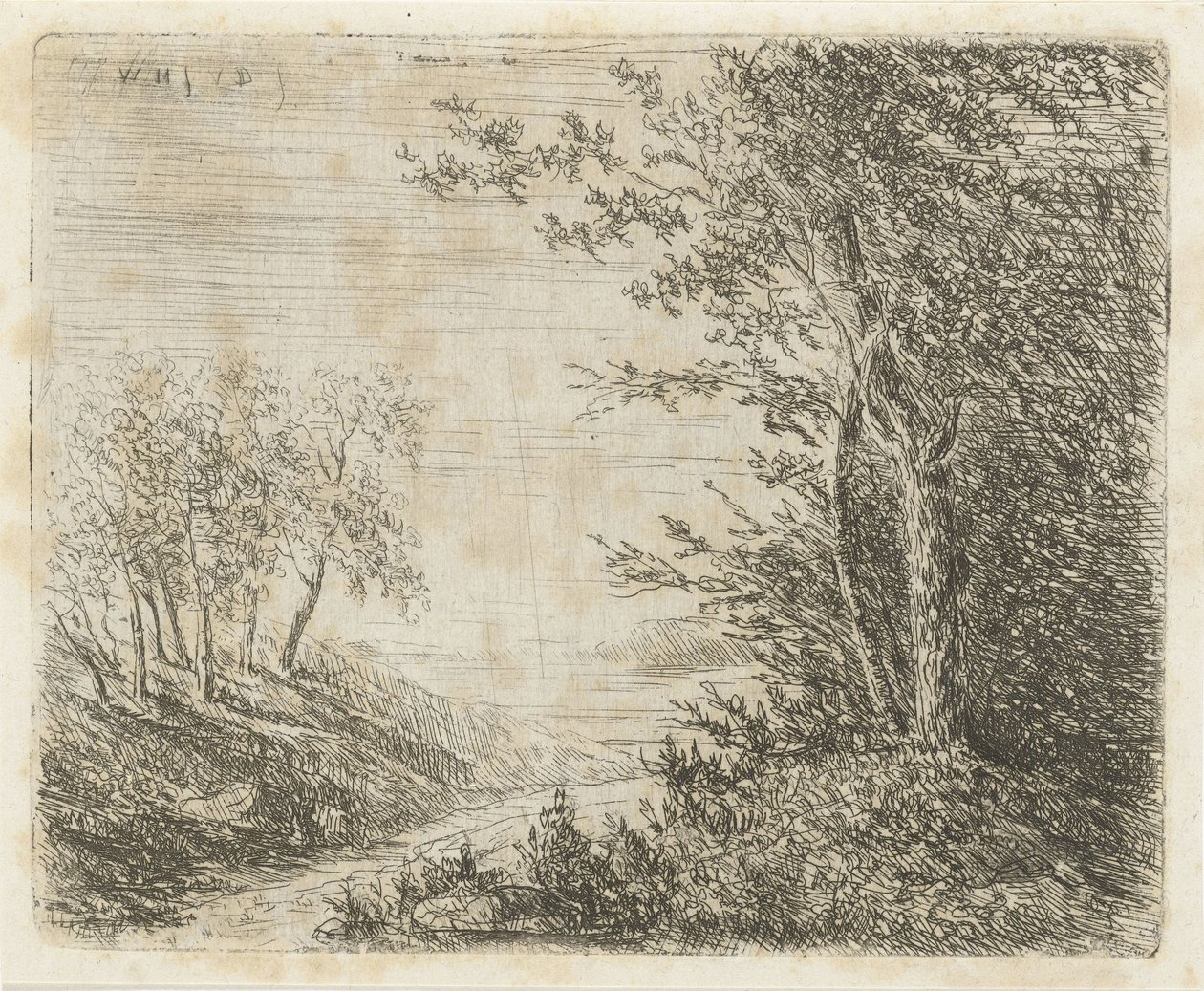 Akış ile tepelik manzara by Willem Matthias Jan van Dielen