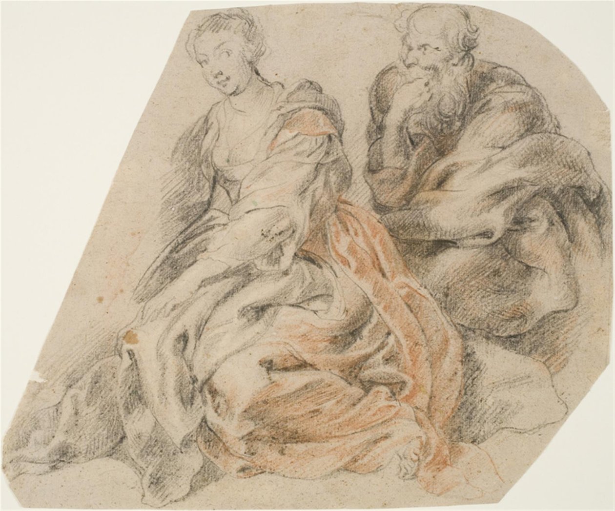 Genç bir kadın ve yaşlı bir adam. (Mary ve Joseph? Susanna ve iki yaşlıdan biri mi?) by Willem Panneels