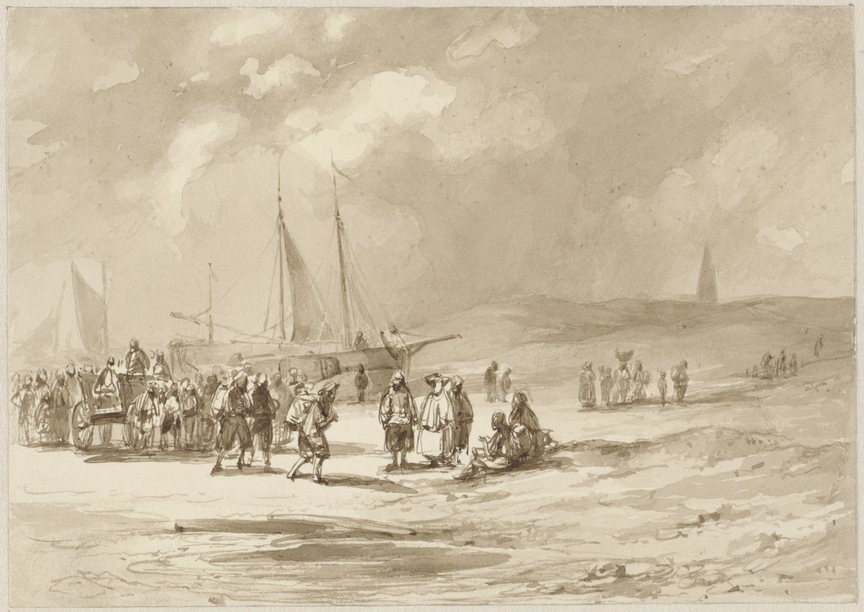 Balıkçılar ile plaj by Willem Pieter Hoevenaar