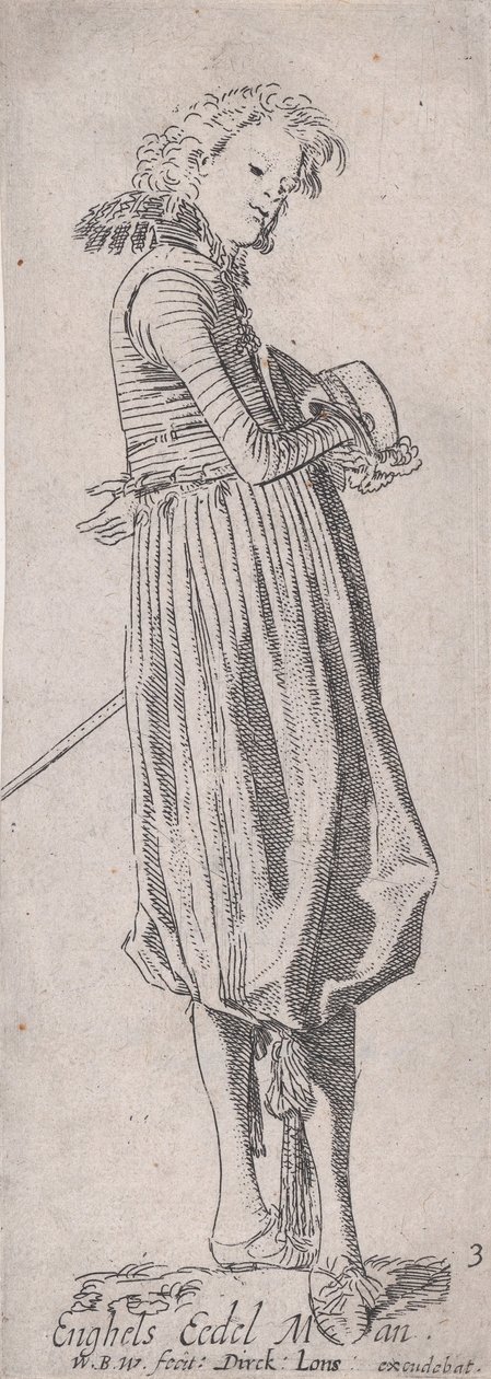 İngiliz Asilzadesi, Farklı Ülkelerin Soylularından, Levha 3, ca. 1615. by Willem Pietersz. Buytewech