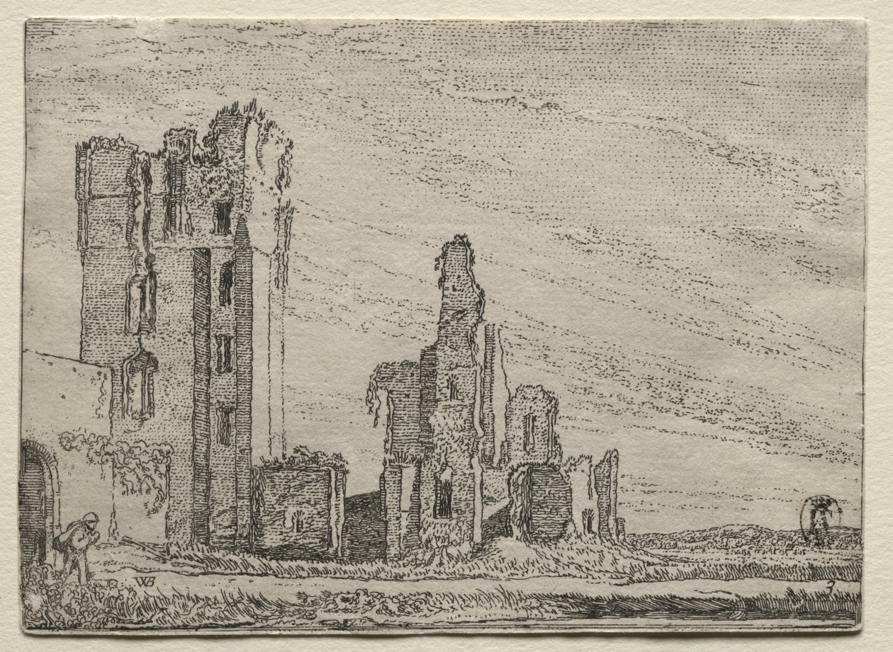 Haarlem yakınlarındaki Huys Te Kleef Kalesi Harabeleri, c. 1616. by Willem Pietersz Buytewech