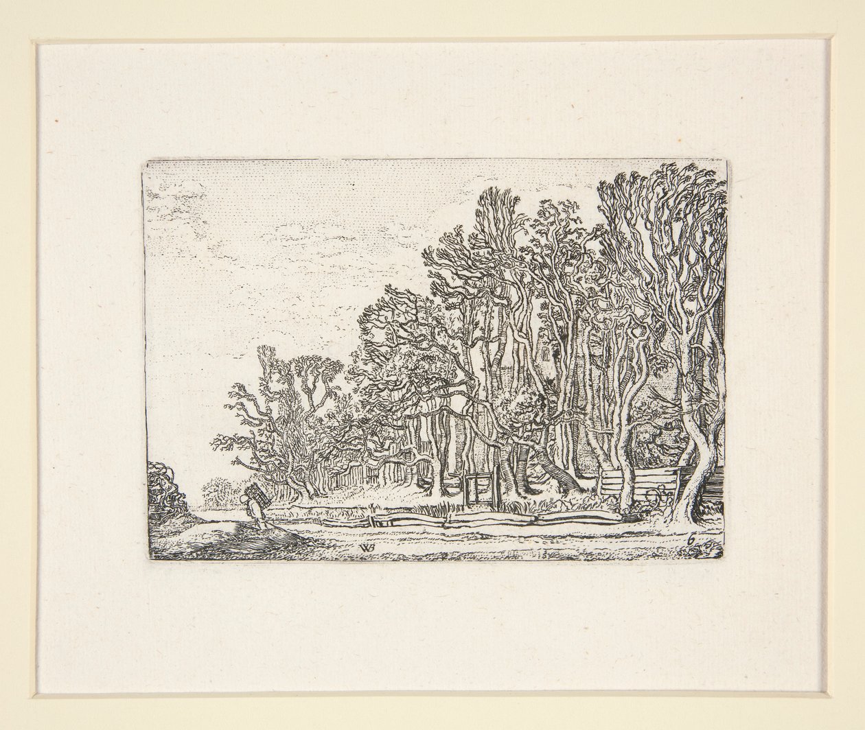 İki tahta çit, Manzara Setinden Plaka 6 by Willem Pietersz. Buytewech