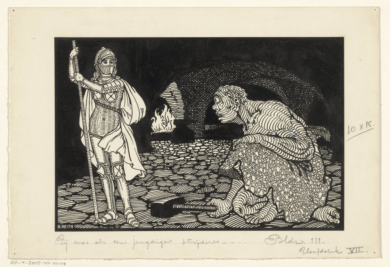 Erkek, kadın ve çocuklar oturma odasında by Willem Pothast (signed by artist)