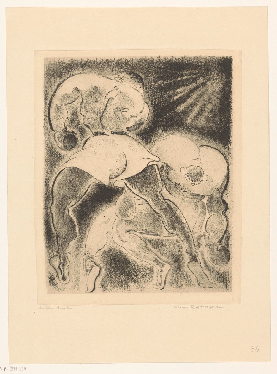iki boksör by Willem Retera (signed by artist)