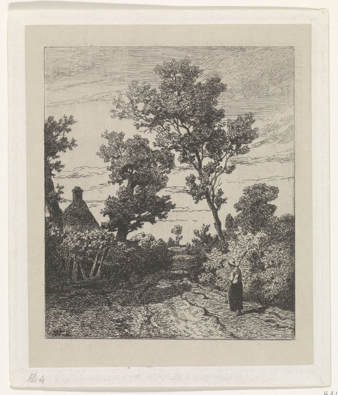 Köy yolunda çiftçi by Willem Roelofs (I)