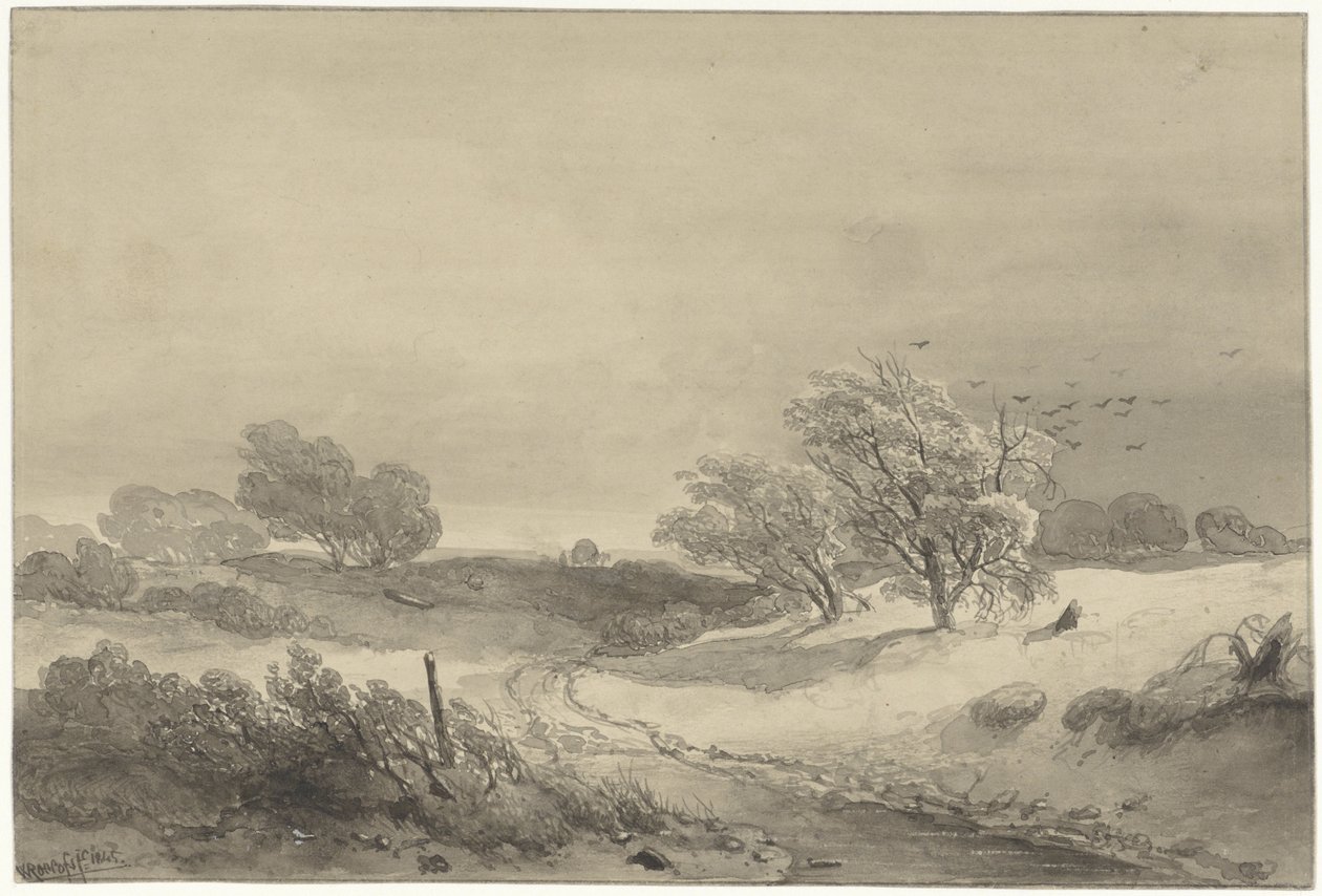 Kasvetli havalarda kumul manzarası by Willem Roelofs (I)