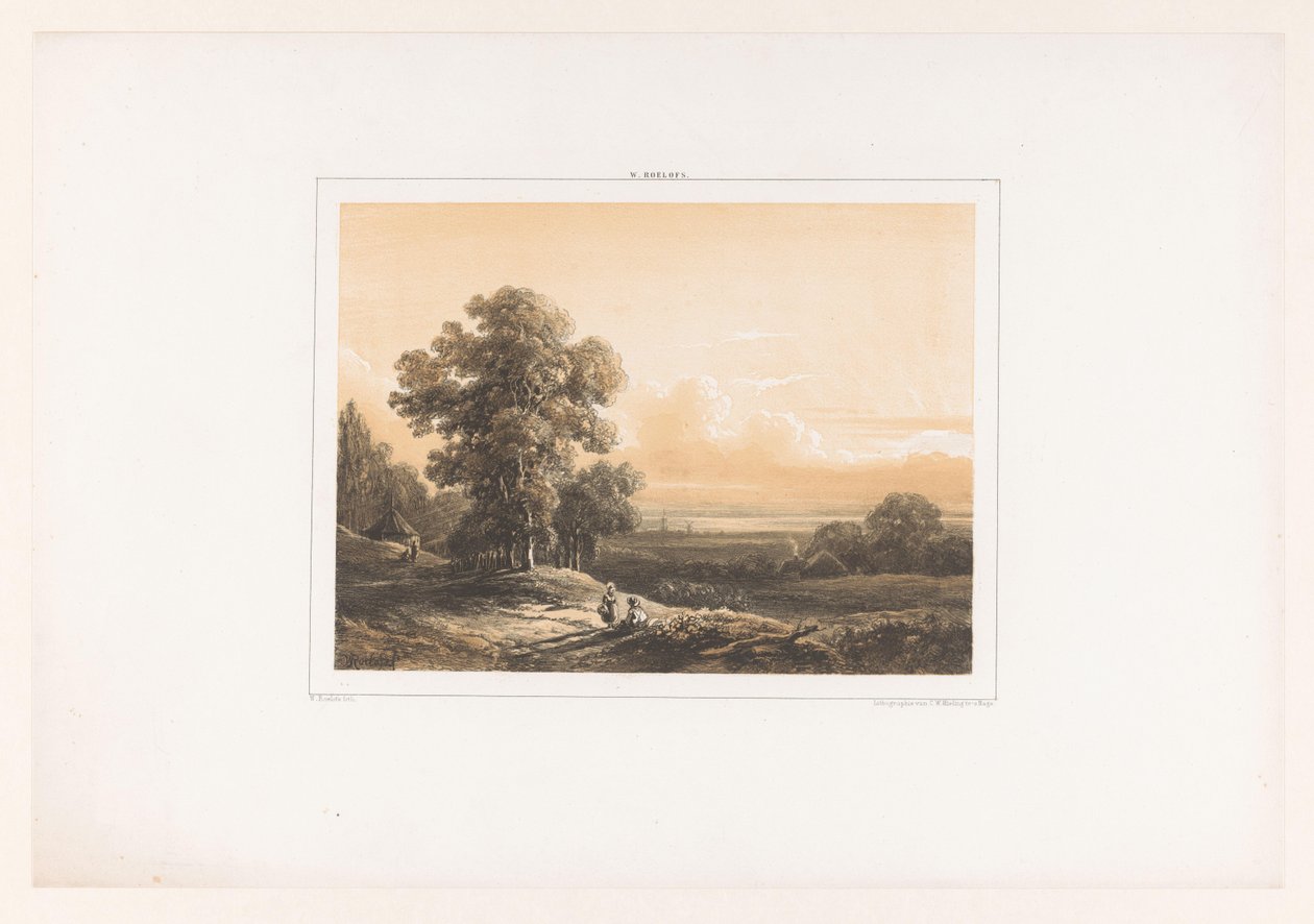 İki figürlü manzara by Willem Roelofs (I)