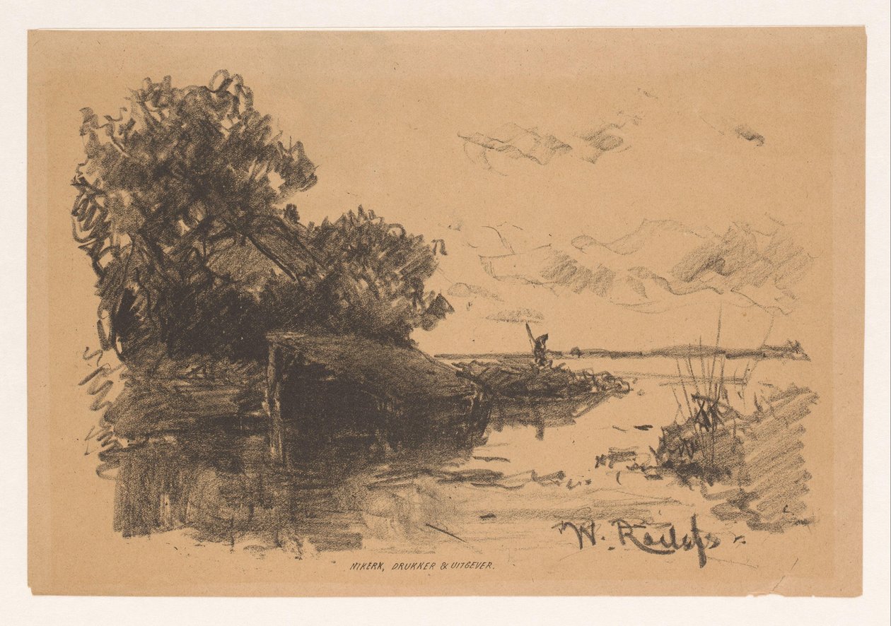 polder manzarası by Willem Roelofs (I)