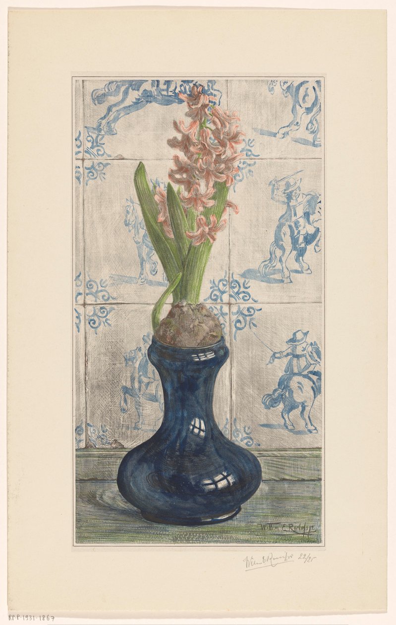 Cam vazoda sümbül by Willem Roelofs (II) (signed by artist)