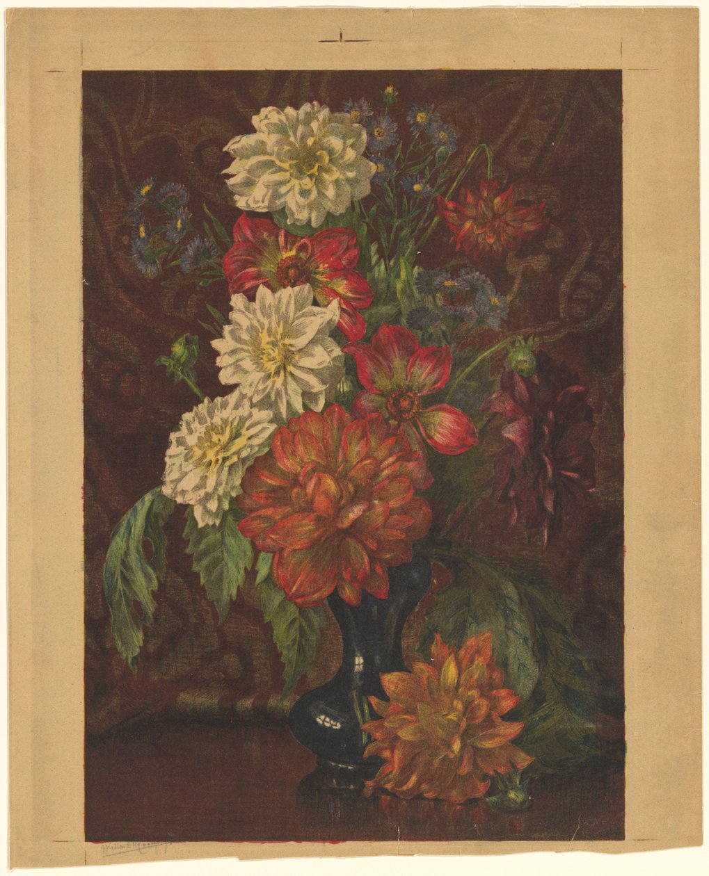 Yıldız çiçeği ile vazo by Willem Roelofs (II) (signed by artist)