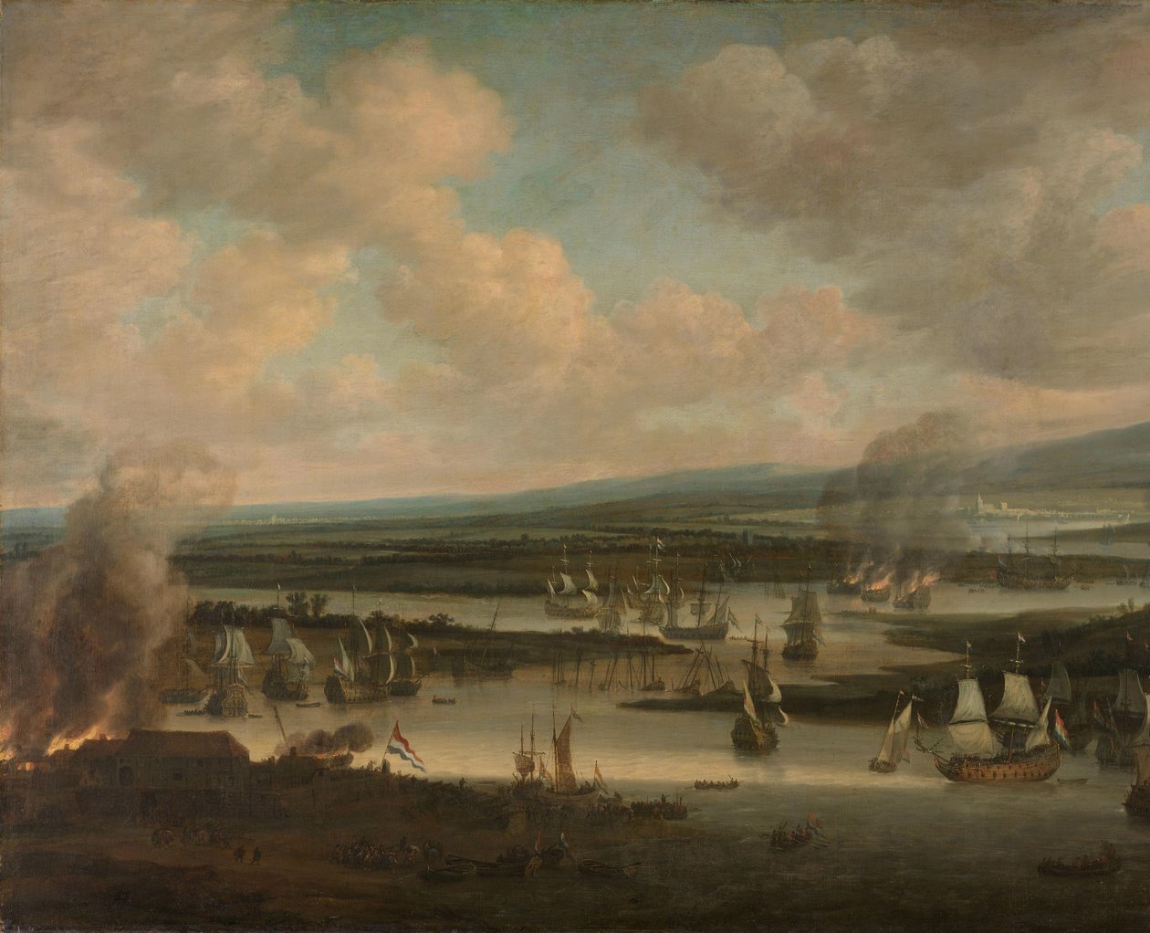 Chatham yakınlarında İngiliz donanmasının yakılması (19-24 Haziran 1667) by Willem Schellinks