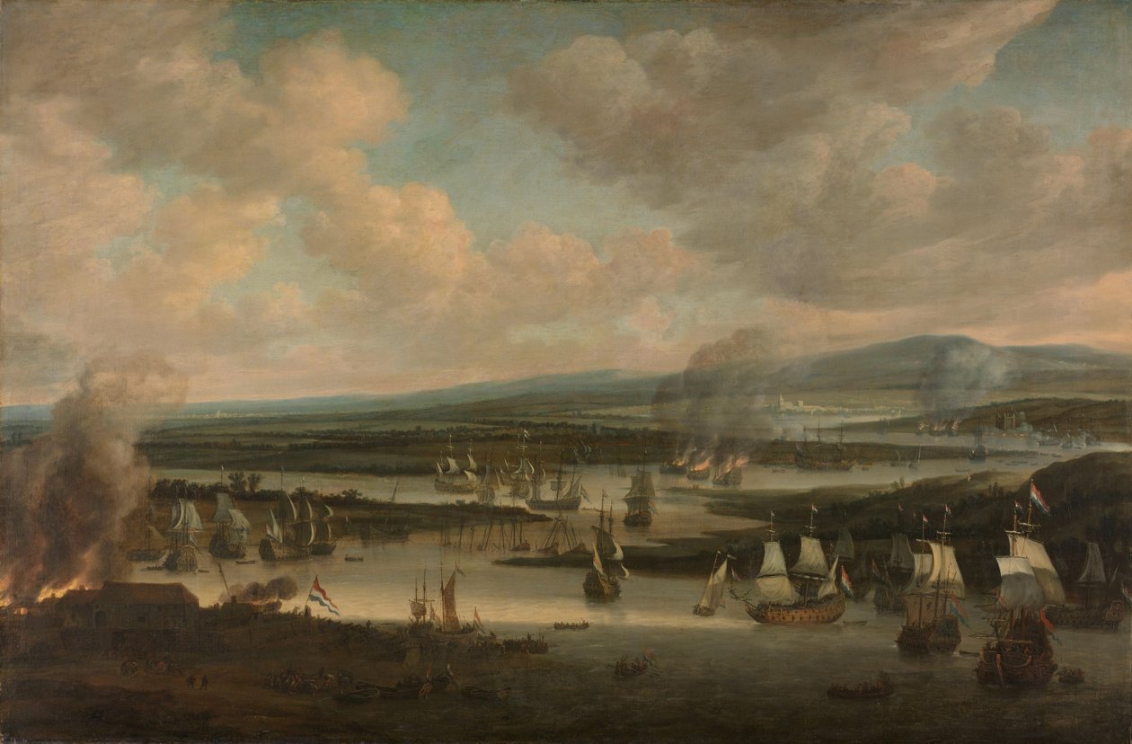 Chatham yakınlarında İngiliz Filosunun Yakılması by Willem Schellinks